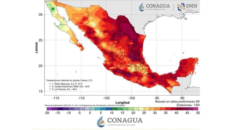 Ciudad Altamirano registra la segunda temperatura más alta en el país con 46.8 grados 